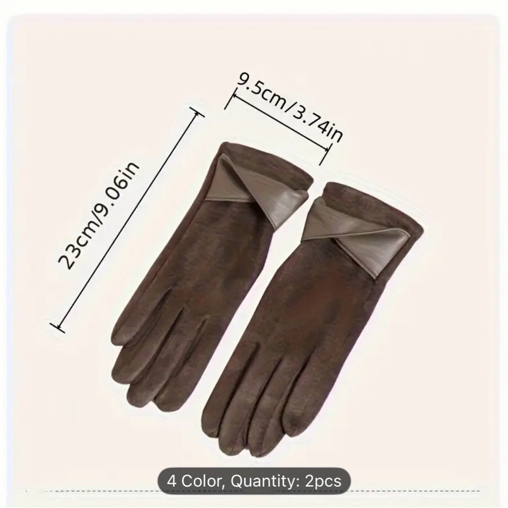 Elegant Cream Beige Women's Soft Winter Gloves - Picture 3 of 7